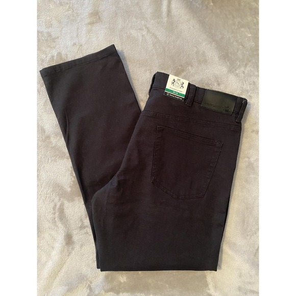 NWT English Laundry Pants Mens 38x34 Black Slimmer Straight Leg Stretch 5 Pocket - Picture 1 of 9